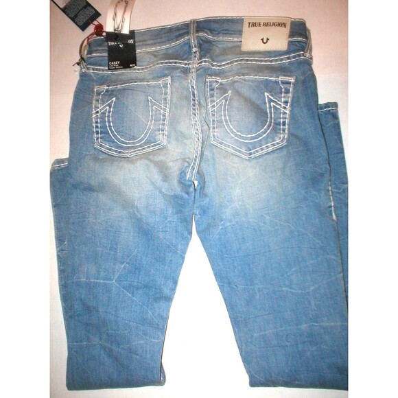 New $329 Womens True Religion Brand Jeans NWT Casey Super T Skinny USA Blue 26 - Picture 9 of 10